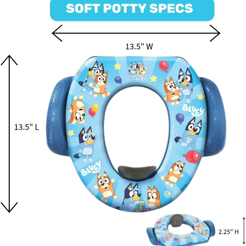 Bluey Soft Potty Seat - Potty Training Toilet Seat, Soft Cushion, Baby Potty Training, Safe, Easy to Clean