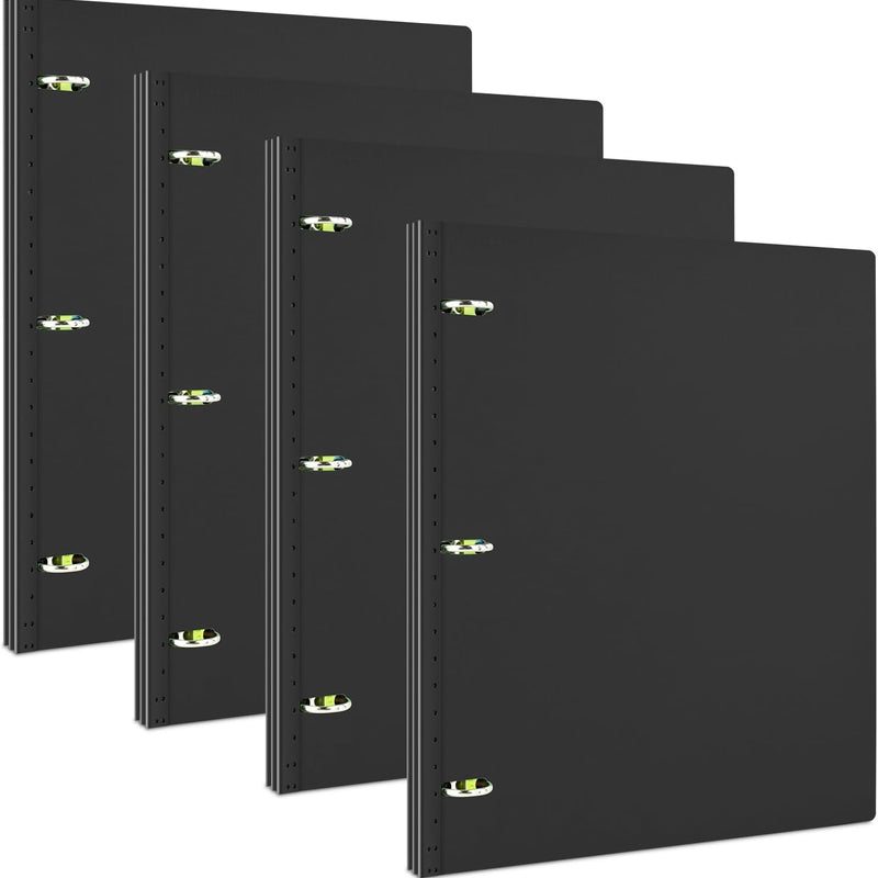 INFUN Telescoping 3 Ring Binder - 4PCS, Portable Plastic 3 Ring Binder with Telescoping Spine, Binders with Foldable Front Cover Holds 8.5"x11" Paper for School, Office, Homes