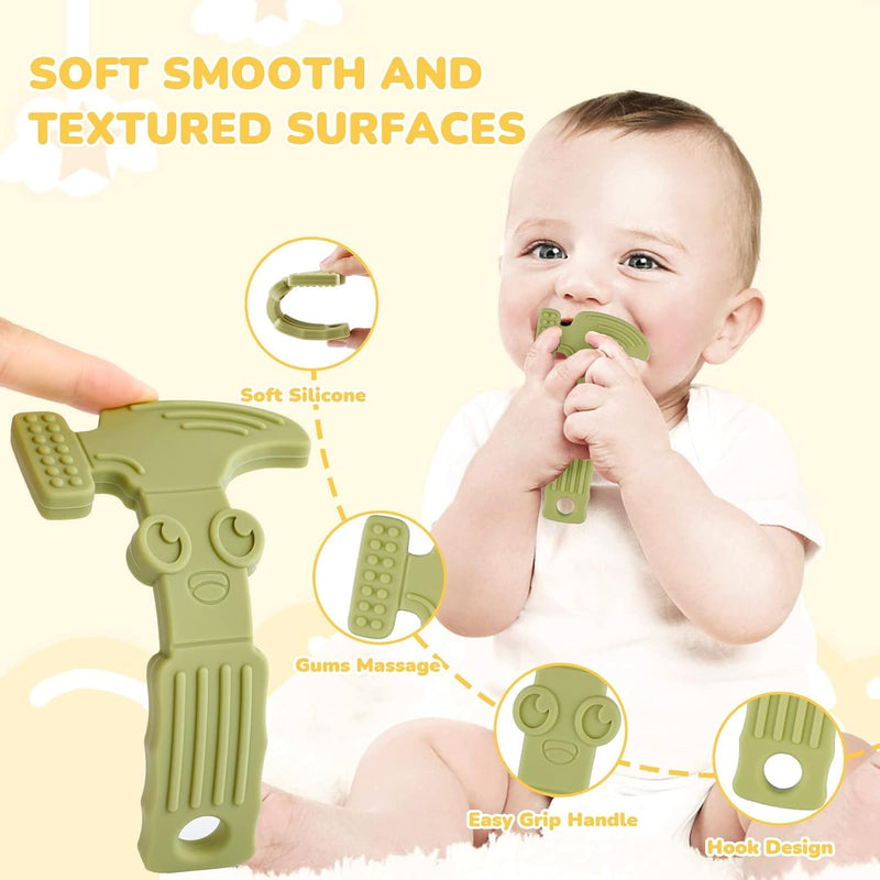 tyry.hu Baby Teething Toys for Boys and Girls 0-6 Months, 6-12 Months, BPA Free Silicone Teether Chew Toys, 4 Packs