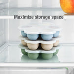 PandaEar 3 Pack Baby Food Freezer Tray with Lids, Silicone Baby Food Storage Container for Homemade Baby Food, Purees, Breastmilk (Blue/Green/Carnation)