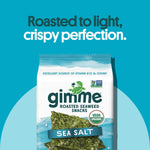 Gimme 20 CT Sea Salt Organic Roasted Seaweed Snacks, 5g, 0.17oz