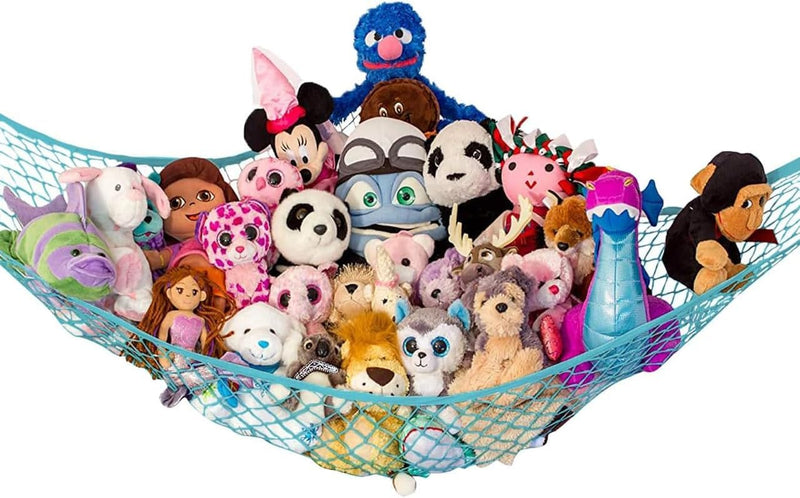 Stuffed Animal Hammock 2 Pack | Corner Stuffed Animal Storage & Plushie Net | Toy Hammock for Stuffed Animals | Holds 12lbs | Easy Hang, All Hardware Included | White Bedroom Decor | by Lilly's Love