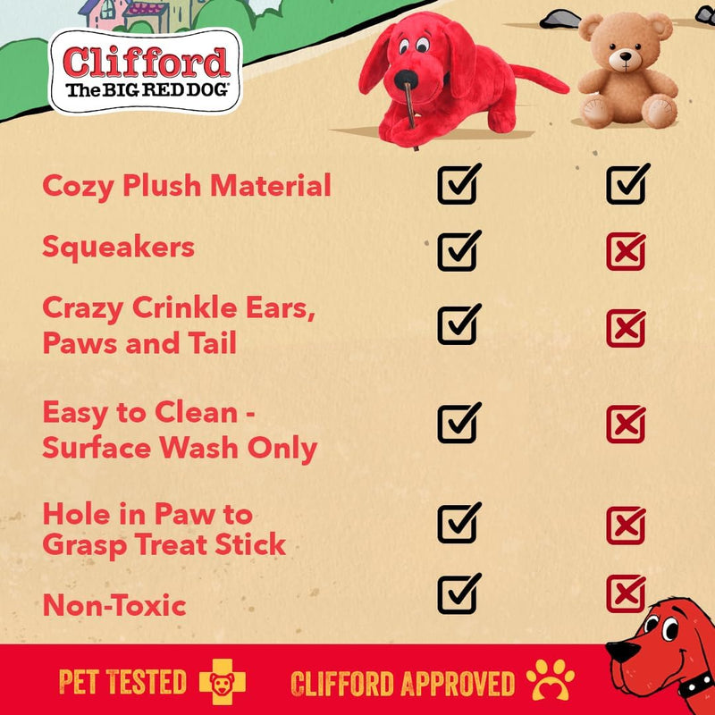 Clifford® Snuggle Buddy Medium Size Plush Dog Toy | Cozy Dog Stuffed Animals Play Toy for Medium to Large Dogs | Comfort, Squeakers, Crinkle, Interactive Bonding