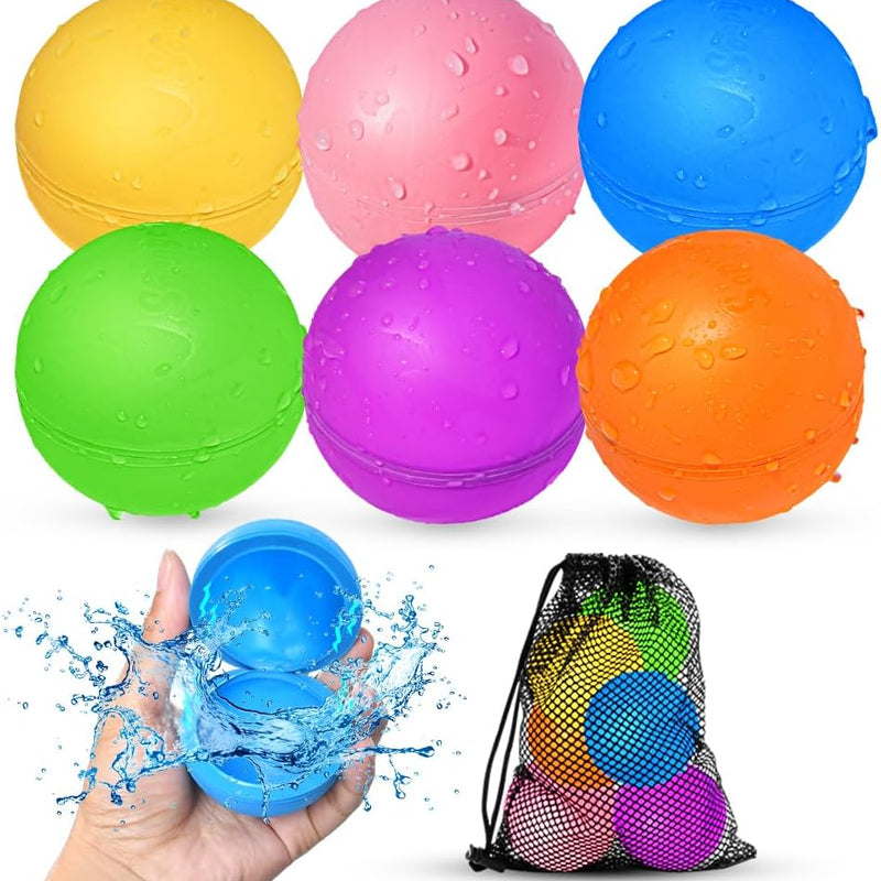 12Pcs Reusable Water Balloons, Pool Beach water Toys for Boys and Girls, Outdoor Summer Toys for Kids Ages 3-12