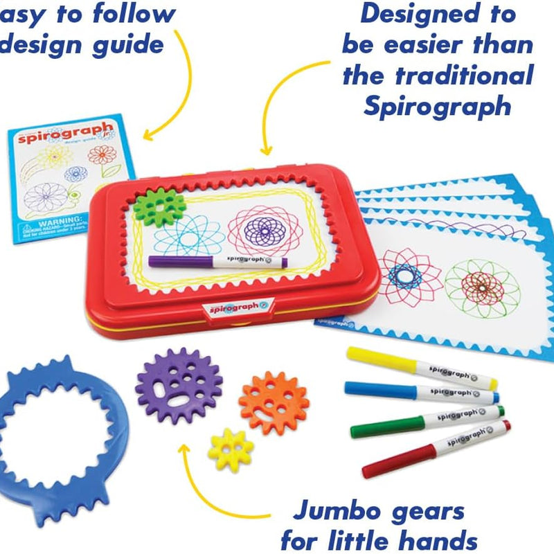Spirograph Jr. — Jumbo Sized Gears Classic Retro Toy For Spiral Drawing Art Design Toy Kit for Smaller Hands — For Kids Ages 3 and Up