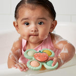 Itzy Ritzy Fidget Spinner Travel & Bath Toy - Textured Silicone Popper, Suction Cup Base for Stable Play