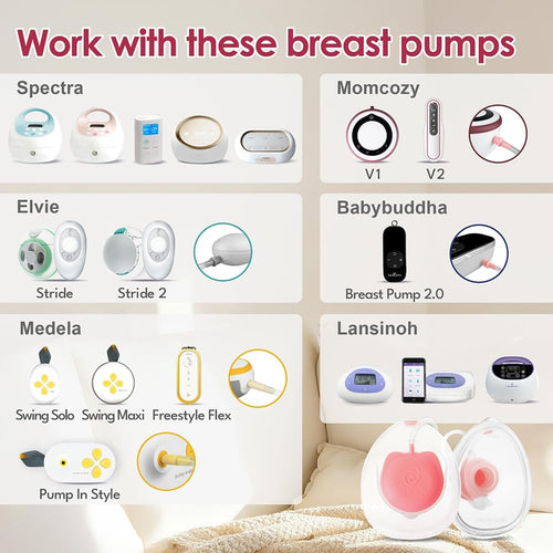 Nenesupply Handsfree Wearable Breast Milk Collection Cups Compatible with Spectra S1 S2 Baby Buddha Momcozy V1 Lansinoh Pumps 24mm Silicone Flanges Replacement for Spectra Pump Parts 19mm 21mm inserts