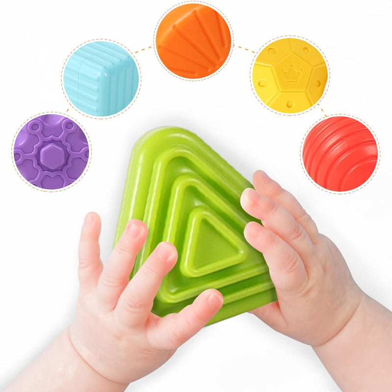 Montessori Sensory Cube Toy for Toddlers | 6 Shape Blocks for Learning, Developmental Birthday Gifts for 1-3 Years Old Baby