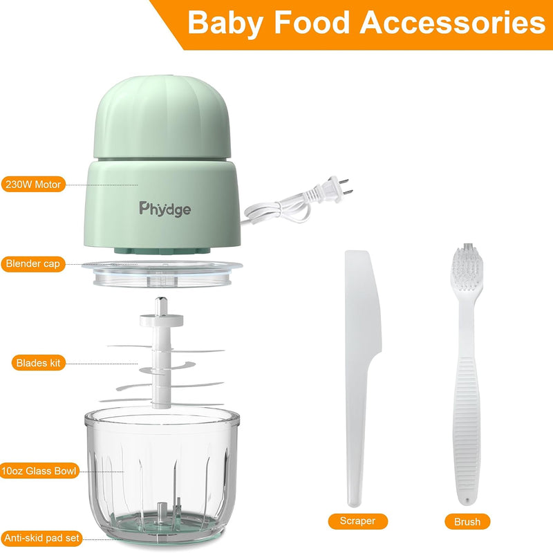 Baby Food Maker for Baby Puree Foods Fruit Vegetable Meat | 10oz Baby Food Blender,10-Second Quick Soft Food Prep for Baby,Food Processor for Fruit,Vegetable,Meat,Easy to Clean