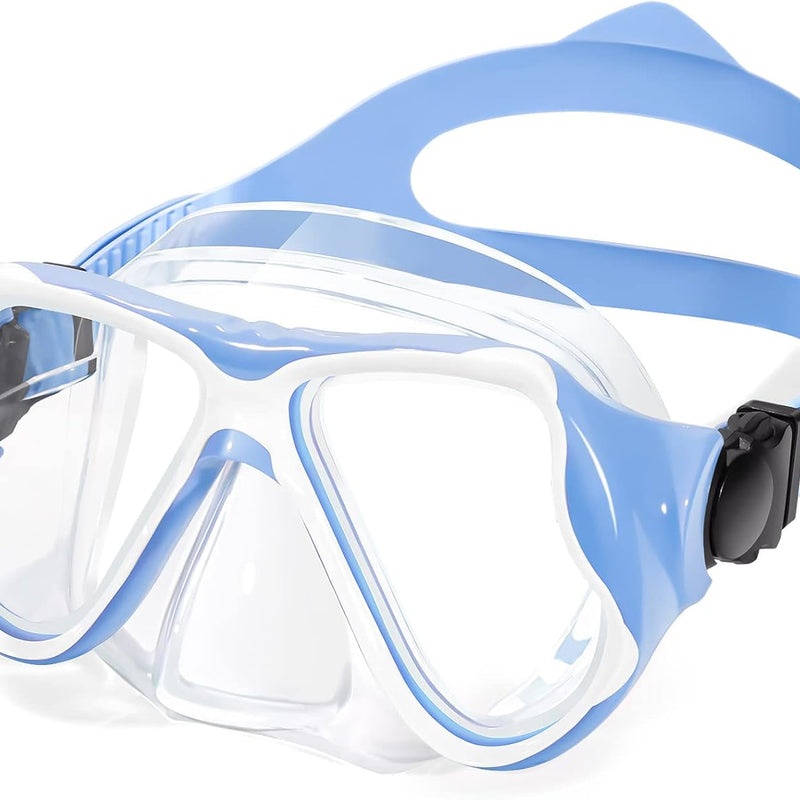 Freela 2 Pack Kids Swim Goggles Mask for Boys Girls 3-14, Tempered Glass Lens 180° HD View with Nose Cover for Pool Beach