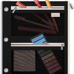SKYDUE Pencil Pouch for Binder, Pencil Case, 3 Ring Binder Pencil Pouch with 3 Pockets and Mesh Window, Zipper Pencil Pouch, Durable Organizer for School Supplies, Cables, Earbuds, Makeup