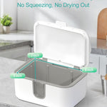 Baby Wipes Warmer, Larger Capacity Wipe Dispenser, Even Heating Diaper Wipe Warmer with Night Light, On/Off Switch, White