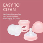 Boon Nursh Bottles - Slow Flow - Silicone Baby Bottles Help Ease Colic Symptoms - Formula and Breast Milk Only Touch Platinum Food-Safe Silicone - Pink - 0-3 Months - 3 Count - 4 Ounce