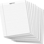 Amazon Basics Wide Ruled Lined Writing Note Pads for Office Supplies, 8.5" x 11.75", White, 12-Pack of 50 Perforated Sheets