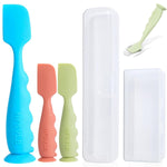 Baby Diaper Cream Spatula with Case-1 Large 2 Mini Butt Paste Spatula with 2 Travel Case-Soft Baby Butt spatula baby Diaper Cream Applicator-Diaper Rash spatula Bum Spatulas Brush