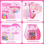 Crayline Pop Up Princess Tent with Star Light for Baby Girl Birthday Gift