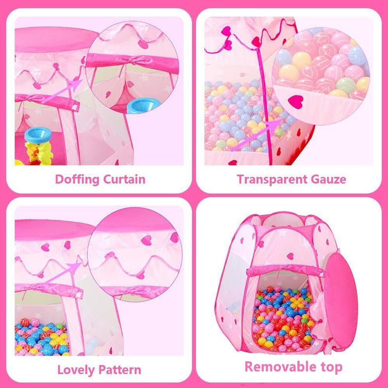 Crayline Pop Up Princess Tent with Star Light for Baby Girl Birthday Gift