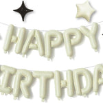 Silver Happy Birthday Aluminum Foil Balloon Decoration Kit for Kids and Adults