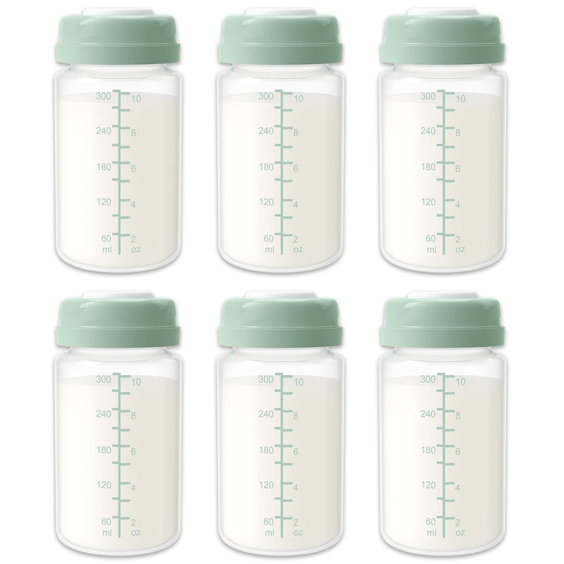 10oz Breastmilk Storage Bottle, Compatible with Momcozy Milk Cooler 22oz & Spectra Pumps, BPA-Free Wide-Neck Collection Bottles for Pumping & Fridge, Breastfeeding Essentials, 4PCS