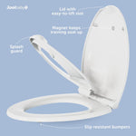 Jool Baby Quick Flip Toilet Seat with Built-in Potty & Splash Guard for Toddler Training, Slow Close (Elongated)