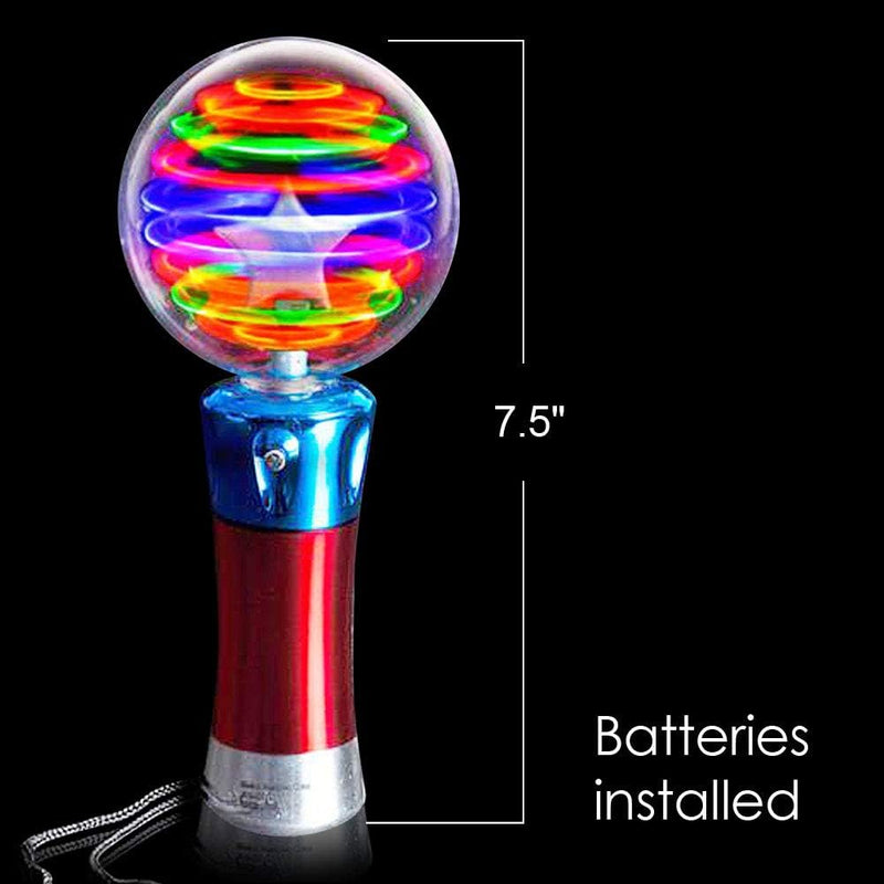 ArtCreativity Spinning Light Up Toy Wand – LED Magic Ball for Kids with Autism-Friendly Design and Party Favors