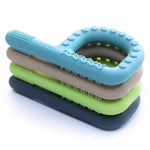 4-Pack Silicone Teething Toys for 3-6 and 6-12 Months Babies, Autism Chew Toys with Textured Surface