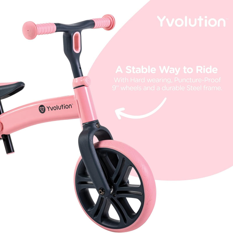 Yvolution Y Velo Junior 9" Balance Bike with Adjustable Seat and Handlebar