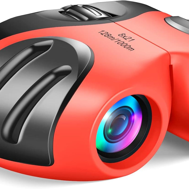 Let's Go! Kids Binoculars 8X Shockproof with Safety Eyepieces Compact Design