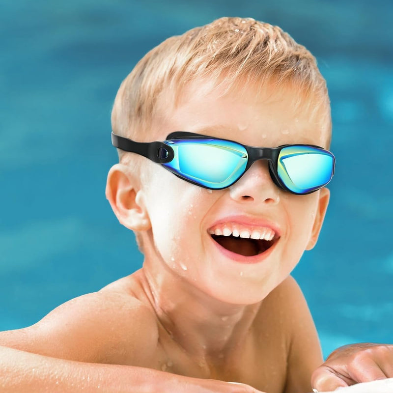 Aegend Swim Goggles for Kids Youth 3-14 Anti-Fog Anti-UV Comfort Fit Goggles for Swimming