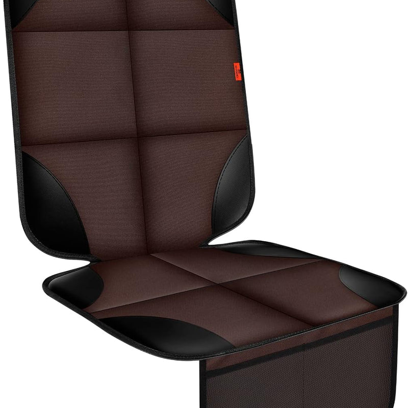 XHYANG Car Seat Protector 1 Pack Car Seat Cushion Mat Thickest Padding,Waterproof 600D Fabric Car Seat Covers for Non-Slip Backing Mesh Pockets for Baby and Pet (Black, 2 Pcs)