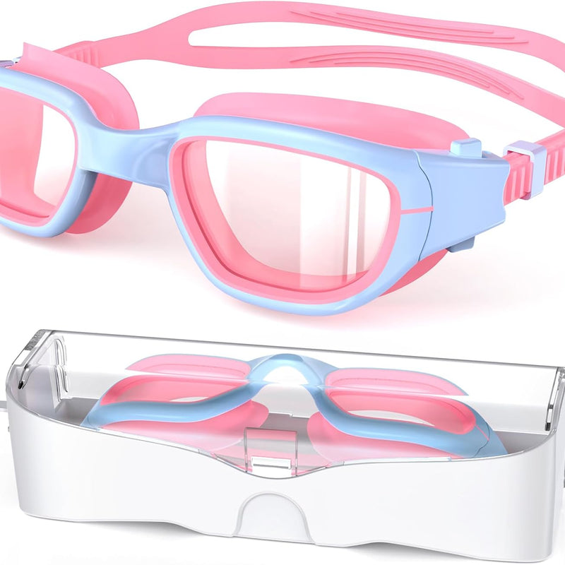 Kids Swim Goggles,Swimming Goggles for Kids 6-14, Anti-Fog UV Protection Pool Glasses for Boys Girls