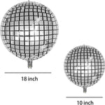 Silver Disco Balloons 10PC Set 10in & 18in Round Balloons 70s 80s Theme Party Decorations