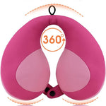 INFANZIA Kids Travel Neck Pillow, Chin Support for Car Seat & Plane, Pink | Helps Support Head and Neck, U Shape Carseat Travel Pillow, for Toddlers and Children, Airplane Road Trips