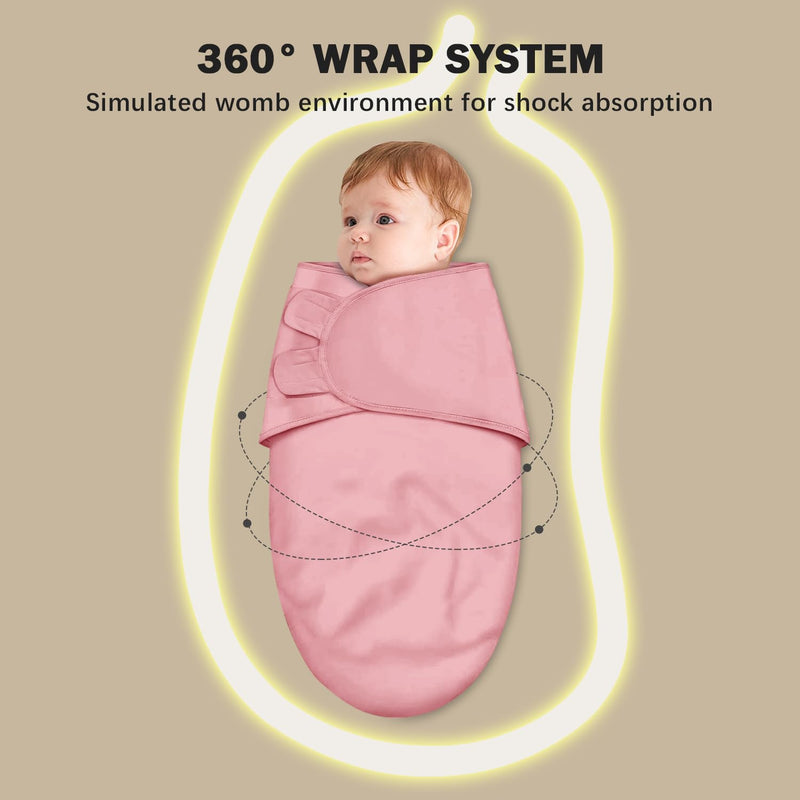 Cute Castle 3-Pack Baby Swaddle Sleep Sacks - Newborn Swaddle Sack - Ergonomic Baby Swaddles Blanket Warp for Boys and Girls - Baby Essentials (0-3 Months - Pink)
