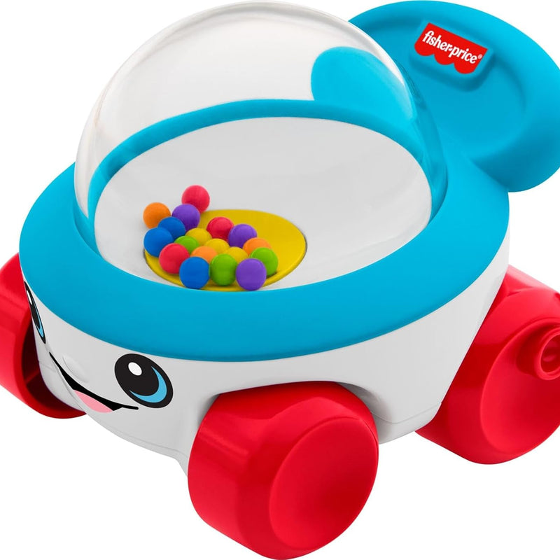 Fisher-Price Corn Popper Mini Vehicle Toy | 3.6 x 3.7 Inches, Push Along, Crawl After Play, Fun Sounds, Baby & Toddlers Ages 6+ Months