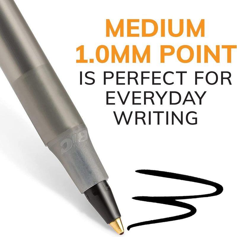 BIC Round Stic Xtra Life Ballpoint Pens, 1mm, Black Ink Pens, 300 Pack | Bulk Pack of 300 Black Pens, Flexible Round Barrel for Writing Comfort, No. 1 Selling Ballpoint Pens