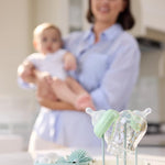 Momcozy 7-in-1 Baby Bottle Brush Set with Drying Rack, Green | Silicone Nipple Straw Brushes, Soap Dispenser Storage Box, Foldable Drain Rack, Portable Bag, BPA-Free, Home & Travel