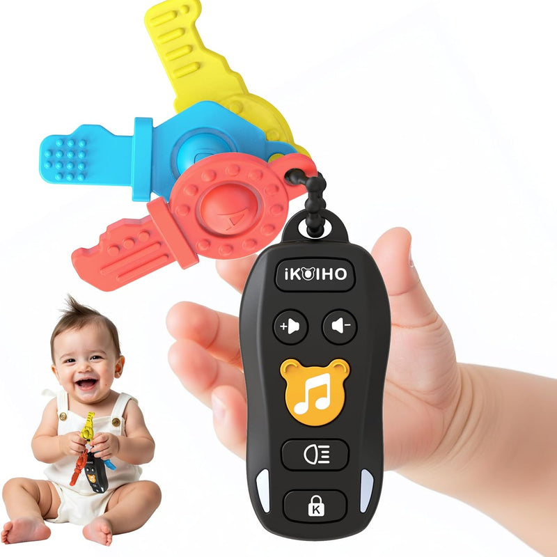 Baby Toy Car Keys - Baby Keys Toy Pretend Play with Sounds & Lights for 6M+ | Pretend Play Keys Interactive Musical Sensory Learning Toys, Gifts for 1 Year Old Boys Girls Infant Toddler Kid Age 6+ Months
