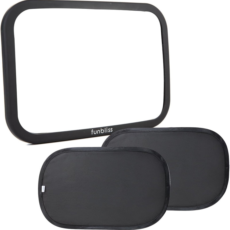 Funbliss Baby Car Mirror for Rear Facing Seat | 360° Rotation, Safety Certified Shatterproof Acrylic Glass, Clear Wide View,Infant Mirror for Car Seat Rear Facing