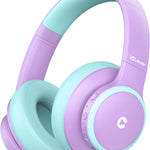 iClever BTH26 Active Noise Cancelling Headphones for Kids, 60H Playtime | SafeSound Tech 3.1, USB C Fast Charging, Bluetooth5.4, Kids Bluetooth Headphones, with Mic AUX Cord for iPad Airplane, Purple