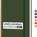 Taja Lined Spiral Journal Notebook for Women & Men, 140 Pages, College Ruled Hardcover Notebook for Work & Note Taking, Journals for Writing, A5(5.7" x 7.9") - Green