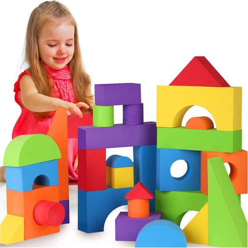 LOLO TOYS Large Building Foam Blocks - Giant Jumbo Big Blocks for Toddlers (30 Pieces)