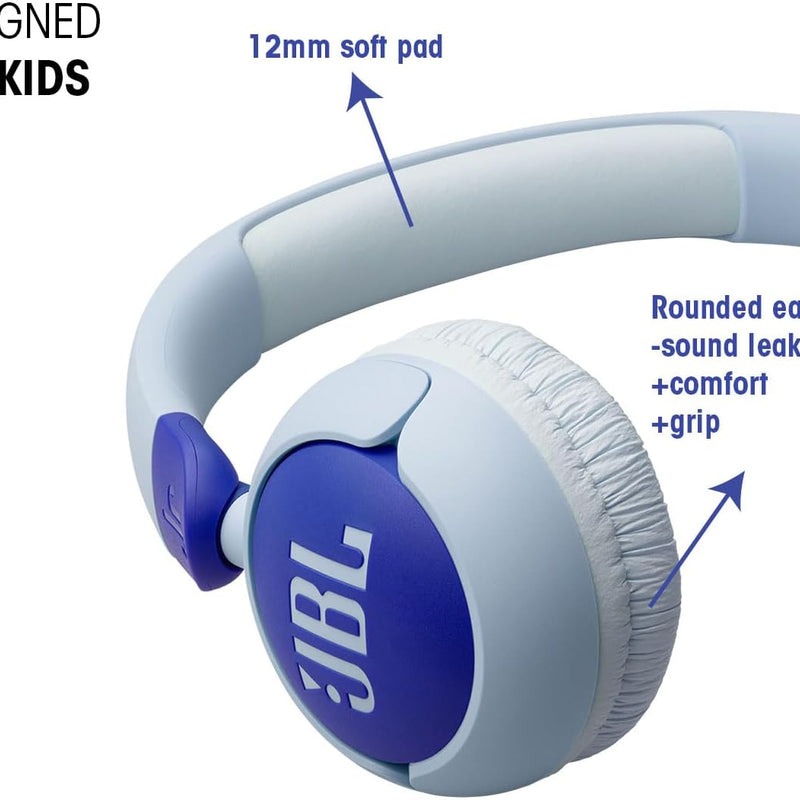 JBL Junior 320 - Wired On-Ear Kids Headphones with Safe Sound and Built-in Mic