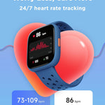 BIGGERFIVE 1.8" Kids Smart Watch, Fitness Tracker, Heart Rate Monitor, Sleep Tracker, IP68 Waterproof, Puzzle Games for 5-16 Year Old Girls Boys Teens, Blue