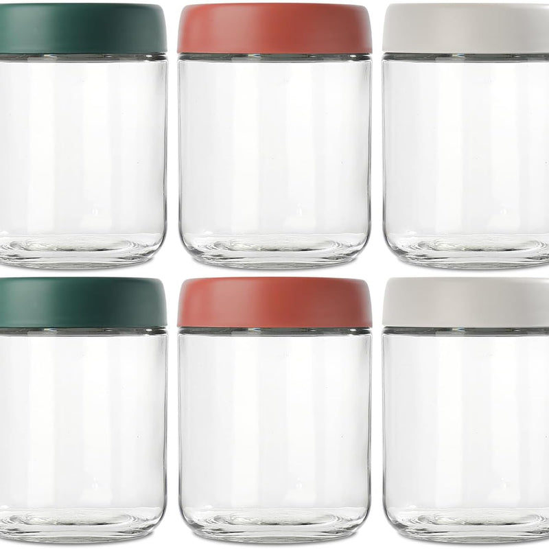 DIMBRAH Overnight Oats Containers with Lids,16oz Glass Jars with Lids - Set Of 4, Practical Oatmeal Container to Go, Chia Seed Pudding Jars, Baby Food Containers