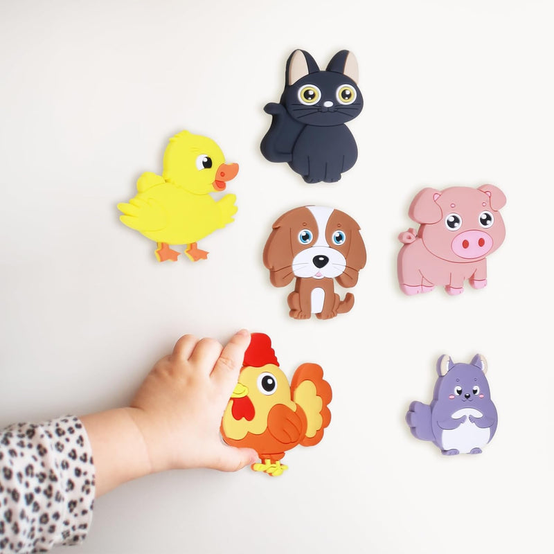 SUPINEEDO Refrigerator Magnets for Kids, Cute Farm Animals Fridge Magnets, Educational Toddler Gift