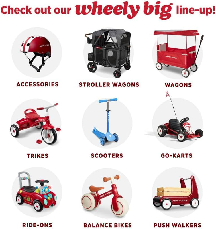 Radio Flyer My 1st Scooter, Red, 3-Wheel Balance Scooter for Kids 2-5 Years Old, Extra Wide Base and Easy Foot Brake