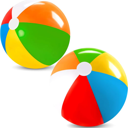 JOYIN 2-Pack 20" Beach Balls - Pool Toys Large Inflatable Beach Ball Swimming Pool Water Games, Classic Rainbow Color Beachball Luau Birthday Decorations Party Supplies Party Favors Gifts