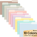 SUNEE File Folders, 30 Pack Manilla Folders 8.5 x 11, 1/3 Cut Tab for Easy Labeling and Organization, Durable Standard Paper for Home, Office, School Filing