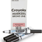 Crayola Washable Markers for Kids - Black (12ct), Bulk Broad Line Markers for School, Classroom Essentials, Teacher Classroom Must Haves for Elementary School